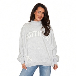 Custom Women’s <b>Mock</b> Neck Modern Sweatshirt Oversized Relaxed Pullover Top Casual Long Sleeve Clothing Everyday - Product Image 5
