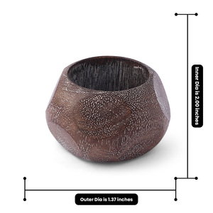 Ensemble de 6 porte-serviettes en bois de manguier, pour usage en restaurant ou en bois fini antique, forme ronde pour usage domestique - Product Image 4