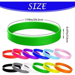 Braccialetti in Silicone Colorati 120 Pezzi, Bracciali in Gomma Vuoti per Uomini, Donne e Adolescenti per Scopi Promozionali - Product Image 1