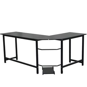 Scrivania per Computer/Gaming a Forma di L Marca YS, Nera con Libreria Convertibile, Altezza Regolabile, Realizzata in Plastica - Product Image 1