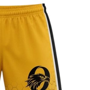 Pantalones Cortos de Lacrosse Unisex Amarillos y Negros, de Poliéster, Ajuste Atlético, Ropa Deportiva, Uniforme de Equipo, Ropa de Entrenamiento y Rendimiento - Product Image 5