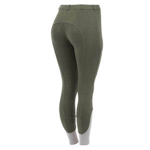 Culotte d'équitation longue taille haute pour femme avec braguette boutonnée et empiècements en mesh, en Spandex Nylon, coloris bleu marine, rose, noir - Product Image 6