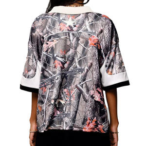 Camiseta Deportiva de Fútbol Americano para Mujer, Estilo Oversize, con Estampado de Camuflaje, Sublimación, Poliéster, Ropa Urbana, Personalizable - Product Image 2