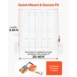 Kit Ruote Rinforzate a 8 Fori per Container Marittimi con Cinghie a Cricchetto per Rimorchi da 20 e 40 Piedi - Nuovo Accessorio Prodotto - Product Image 6