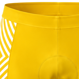 Golden Yellow White <b>Padded</b> <b>Cycling</b> <b>Shorts</b> Custom Breathable Quick Dry Stretch Bicycle Racing Road Bike Training Sportswear - Product Image 2