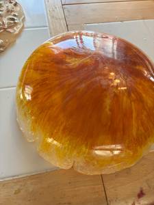 ชามเรซิ่นสีทองอำพัน ชามหรูหราเปล่งประกายสีอำพัน ชามศิลปะสีน้ำผึ้ง ชามคริสตัลสีทองรั่งรำ จานเรซิ่นสีทองหลอมเหลว - Product Image 2