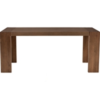 Table à manger en bois massif de couleur noyer polyvalente et durable, 6 places, design moderne et contemporain, forme rectangulaire, garantie 1 an