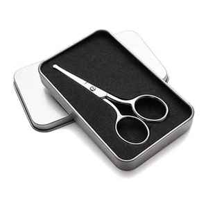Ciseaux de qualité supérieure en acier inoxydable pour la coupe des poils du nez/des oreilles, à pointe arrondie, produit de beauté avec logo et couleur personnalisés - Product Image 1