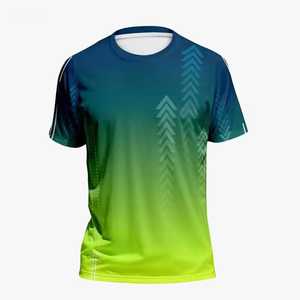 Camiseta Deportiva para Hombre, Roja, con Patrón Geométrico, Manga Corta, Cuello Redondo, Secado Rápido, Tejido de Punto, 100% Poliéster, Corte Regular - Product Image 3