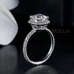 cushion Cut Diamond Engagement <b>Ring</b> With Halo Band White Diamonds Women's Classic Style Adjustable <b>Toe</b> <b>Rings</b> for Beach Vacation - Product Image 2