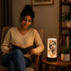 Krishna LED Night <b>Lamp</b> Acrylic Spiritual Table Light <b>USB</b> Touch Decorative Bedside Janmashtami Diwali Gift for Home Temple Office - Product Image 2