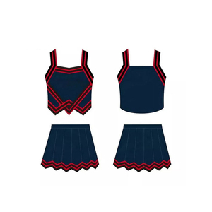 Uniforme de Porristas OEM Más Vendido, Falda a Rayas Morada y Blanca, Top de Manga Larga con Logotipo de Porristas Estampado en la Parte Delantera, Talla Adulto, En Stock - Product Image 3