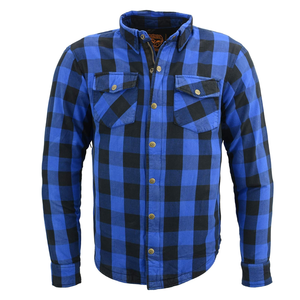 Chemise en flanelle à carreaux bleu et noir pour homme, manches longues, coton, fibre de bambou, respirante, style toutes saisons, chemises et hauts - Product Image 1