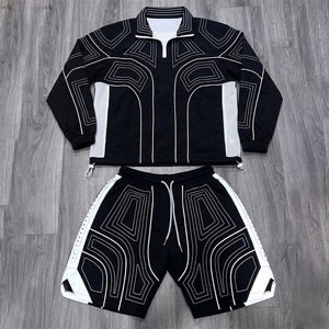 Conjunto Corto Cortavientos para Hombre / Chaqueta de Hombre con Media Cremallera y Cintura Ajustable para Verano, Ajuste Regular, Conjunto Cortavientos - Product Image 1