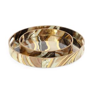 Enamel Tray with Vintage Print Catering Enamel Serving Tray Decorative Kitchen Enamel Tray Enamel Tray for Outdoor Use - Product Image 2