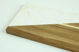 Planche à découper rectangulaire en gros, nouvelle collection, en marbre et bois, plateau en bambou et acacia, planche à pain, comme vaisselle de table - Product Image 2