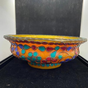 Bol en bois et résine époxy artisanal népalais pour cuisine et salle à manger modernes, bol bouddhiste traditionnel - Product Image 6