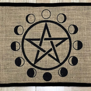 ผ้าคลุมโต๊ะทำจากปอกระเจาออร์แกนิกสำหรับไพ่ทาโรต์การแพร่กระจายของดวงจันทร์คาถาคาถาสามารถพิมพ์ลายบนแท่นบูชาด้วยชนกลุ่มน้อยอินเดีย - Product Image 2