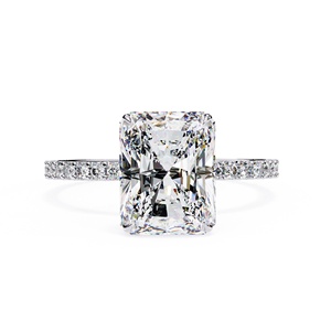 Bague en or massif 14 carats de qualité supérieure avec diamant de laboratoire taille radiant 3 carats, certifié IGI, pour fiançailles et anniversaire, personnalisable OEM/ODM - Product Image 3