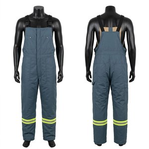 Pantalones de Trabajo de Sarga de Algodón y Poliéster de Primera Calidad, 280 GSM, Azul Grisáceo, Cinta Reflectante, Logotipo Personalizado, Certificación CE - Product Image 1