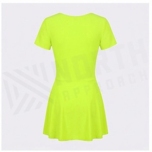 Maillot de bain une pièce pour femme NORTH APPROACH, vert fluo, col en V profond, avec jupe, extensible, respirant, séchage rapide, couleur unie - Product Image 2