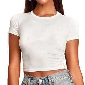 Camisetas cortas para mujer, diseño moderno, tela de algodón suave para moda diaria y atuendos casuales. - Product Image 5