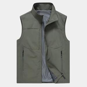 Gilet de travail décontracté unisexe pour le printemps et l'été - Fermeture éclair, respirant, vêtement d'extérieur léger, col montant pour les sports de plein air - Product Image 2