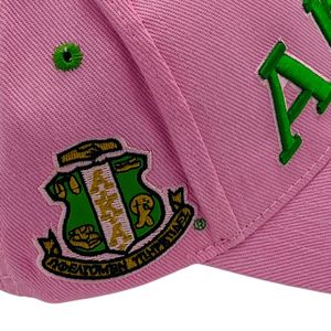 Gorra de Béisbol Rosa AKA con Letra Griega Bordada, Ajustable, de Algodón, para Deportes al Aire Libre, Estilo Casual, con Cierre a Presión - Product Image 4