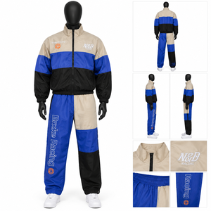 Custom Training Jogging Wear <b>Polyester</b> Tracksuits for Men Solid Lightweight Breathable Waterproof Zipper <b>Jogger</b> Suits Custom - Product Image 1