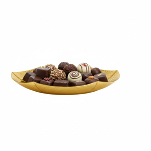 Tazón de metal novedoso para chocolate, hecho a mano con acabado dorado, ideal para regalar en ocasiones como el Ramadán, para servir dátiles, frutos secos y chocolate. - Product Image 2