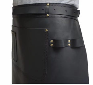 <b>Black</b> Wholesale Genuine Leather <b>Apron</b> Custom Branding BBQ Chef Barista Work <b>Apron</b> Durable <b>Apron</b> Handmade Leather <b>Apron</b> - Product Image 1