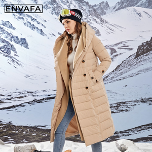 Real Big Fur Hood Down Coat Belted Long Puffer <b>Jacket</b> Thick Duck Down <b>Waterproof</b> Winter <b>Parka</b> Quilted Women's Premium Overcoat - Product Image 4