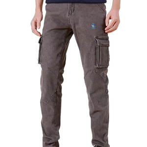 กางเกงยีนส์คาร์โก้ผู้ชาย หลายกระเป๋า ผ้าฝ้าย ทรงตรง กางเกงยีนส์เดนิม เย็บทนทาน ผ้าฝ้ายเดนิม - Product Image 2
