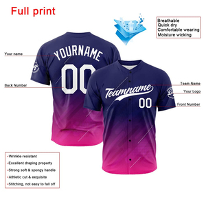 Maillot de baseball personnalisé pour homme, séchage rapide, style vintage, respirant, en polyester, imprimé par sublimation, OEM - Product Image 6