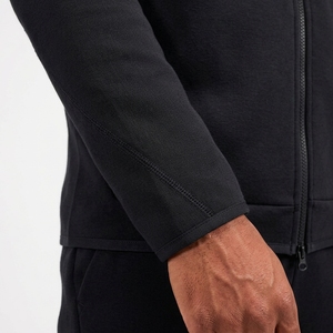 <b>Mens</b> Solid Black Hooded Tracksuit Set Full Zip Breathable Quick Dry 100% Cotton Sportswear <b>Jacket</b> Jogger Pants <b>Reflective</b> - Product Image 5