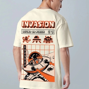 T-shirt de fitness pour homme à col rond, impression numérique, 100% polyester coton, respirant, séchage rapide - Product Image 2