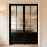 Porte en verre insonorisée minimaliste moderne en alliage d'aluminium étanche pour hôtels et fermes