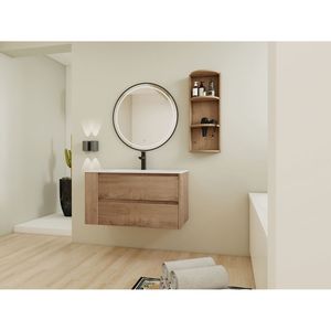 Mobiletto da Bagno a Parete con 2 Cassetti a Chiusura Morbida, 90 cm, con Lavabo e Ripiani Portaoggetti, Modello 00612IMO 05536IMO (Confezione KD) - Product Image 4