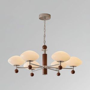Italian Style <b>Mid</b> <b>Century</b> Bronze Chandelier Vintage Glass Cup <b>Shade</b> Ceiling Hanging <b>Lamp</b> Hotel Christmas <b>Lamp</b> - Product Image 5