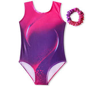 Maillot de gimnasia sin mangas de malla de poliéster y elastano para mujer y niña, con cintura elástica, para danza y deportes. - Product Image 1
