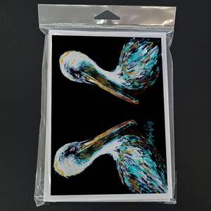 Whimsical A7 Tamaño 5x7 Tarjetas de notas en blanco con temática de Pelícano vestidas en negro-Paquete de 8 con sobres - Product Image 3