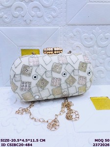 Luxury Handmade Embroidered <b>Clutch</b> Bags | Women Evening <b>Wedding</b> Party Bag Women Designer Evening <b>Clutch</b> Purse with Chain - Product Image 2