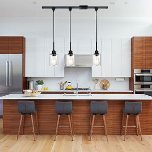 Lampada a Sospensione Dimmerabile a 3 Luci Tipo H con Paralume in Vetro Smerigliato, Montaggio su Binario (Binario NON Incluso) - Lampadari e Luci a Sospensione - Product Image 4