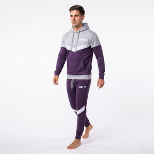 Ensemble de survêtement pour homme, pantalon de jogging en polyester personnalisé à trois tons, coupe régulière, vêtements de sport décontractés, ensemble de jogging deux pièces - Product Image 4