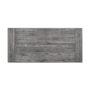 Table à manger rectangulaire gris patiné avec piédestal double tourné - Product Image 5
