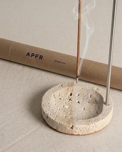 Porte-encens en travertin pour bâtonnets, brûleur d'encens inversé, attrape-cendres en pierre naturelle, Wabi Sabi pour la méditation, le yoga, le spa - Product Image 3