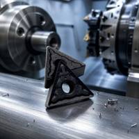 Plaquettes de tournage en carbure JiuzhouTimes TNMG160408-PM pour l'usinage de l'acier, revêtement CVD, pour ébavurage, outils de coupe CNC pour tour, triangle 90°
