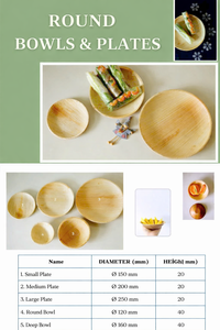 Platos Desechables de Hoja de Palma de Areca 100% Compostables y Biodegradables, Platos Ecológicos para Fiestas de Vietnam - Product Image 6