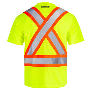 Chemise de travail unisexe haute visibilité à manches longues, imperméable, coupe-vent, respirante, réfléchissante, en coton, jaune - Product Image 2