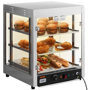 Scaldavivande Commerciale a 3 Livelli 800W con Riscaldamento 3D, Illuminazione a 3 Colori e Ventola Inferiore per Mantenere Caldi Pasticcini e Pizza sul Bancone - Product Image 1